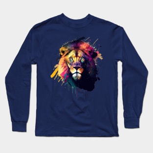 Majestic Lion Head Design Long Sleeve T-Shirt